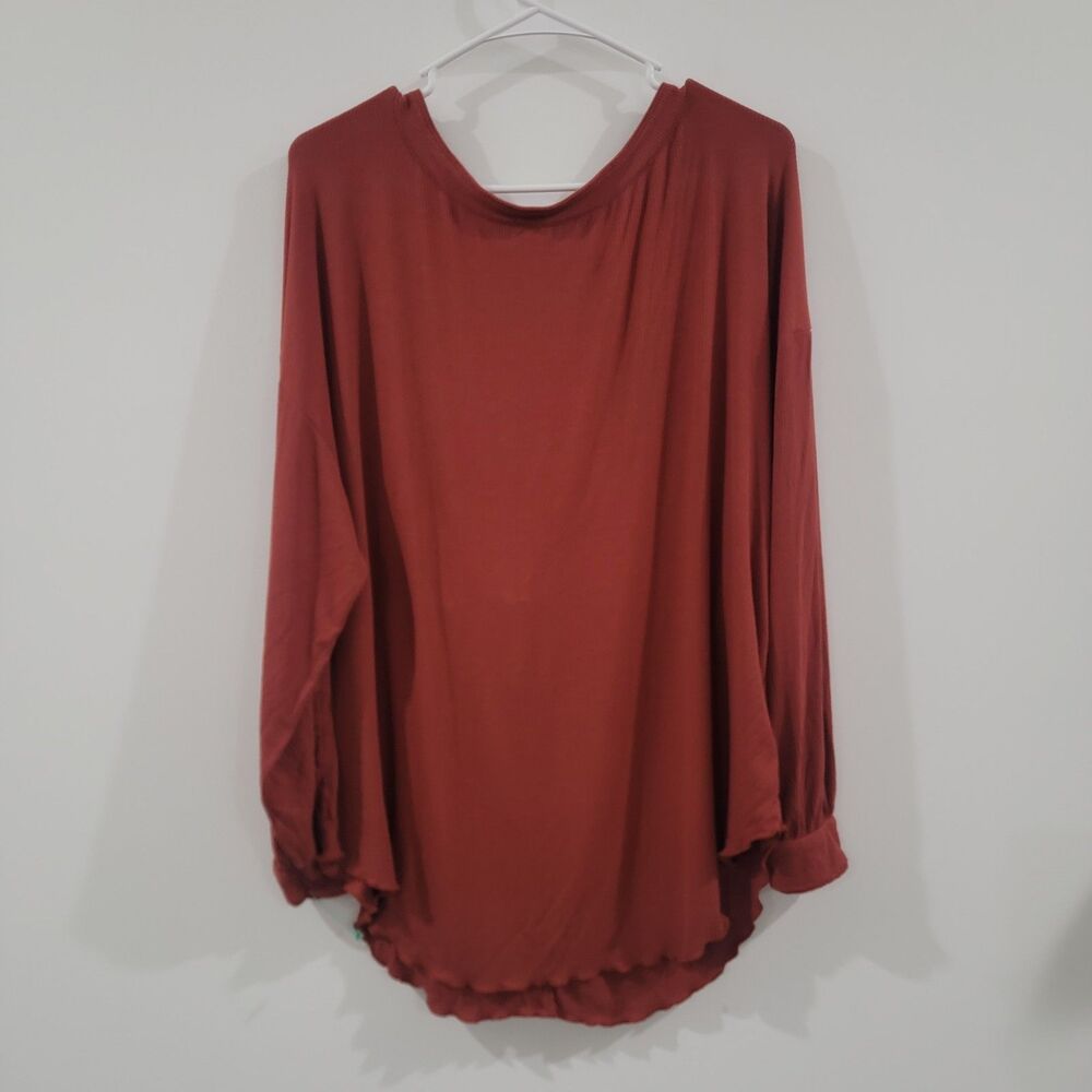 Free People Shimmy Shake Top Womens Size Small Orange Ribbed Low Back